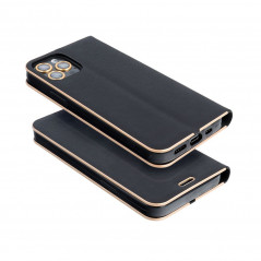 XIAOMI Redmi Note 12 5G Wallet Cases LUNA Book Gold Elegant  Black 