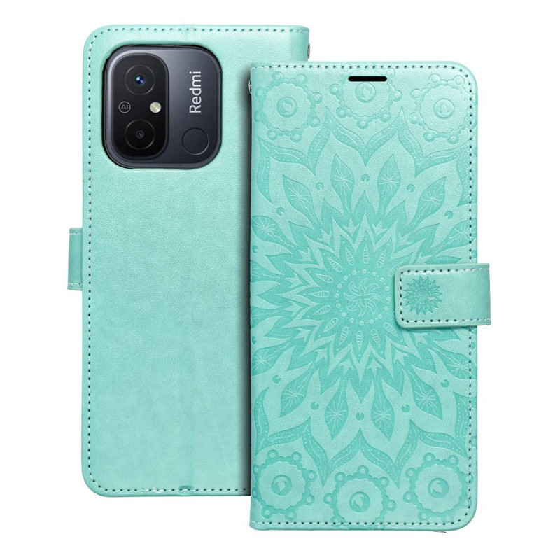 XIAOMI Redmi 12C Wallet Cases MEZZO Book Mandala  Green 