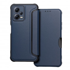 XIAOMI Redmi Note 12 5G Wallet Cases Razor Book Carbon Fibre, Carbon pattern  Blue 