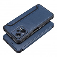 XIAOMI Redmi Note 12 5G Wallet Cases Razor Book Carbon Fibre, Carbon pattern  Blue 