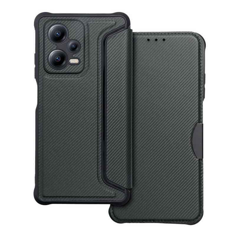 XIAOMI Redmi Note 12 Pro Plus 5G Wallet Cases Razor Book Carbon Fibre, Carbon pattern  Dark green 