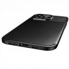 Samsung Galaxy A12 Case Carbon premium Elegant  Black 