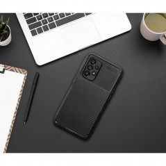 Samsung Galaxy A12 Case Carbon premium Elegant  Black 