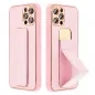 Apple iPhone 14 Case LEATHER Case Kickstand Pink 