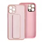 Apple iPhone 14 Case LEATHER Case Kickstand Pink 