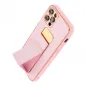 Apple iPhone 14 Case LEATHER Case Kickstand Pink 