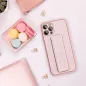 Apple iPhone 14 Case LEATHER Case Kickstand Pink 