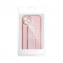 Apple iPhone 14 Case LEATHER Case Kickstand Pink 