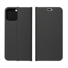 Apple iPhone 14 Pro Wallet Cases LUNA Book Carbon Carbon Fibre, Elegant  Black 