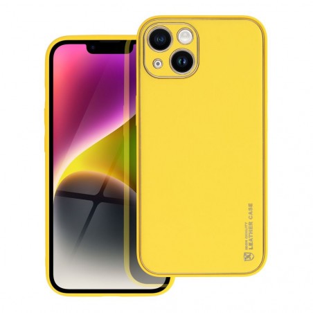 Apple iPhone 14 Case Leather Yellow 