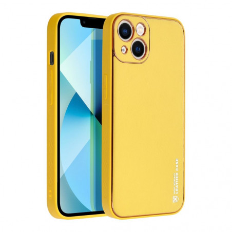 Apple iPhone 14 Case Leather Yellow