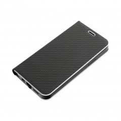 Apple iPhone 14 Wallet Cases LUNA Book Carbon Carbon Fibre, Elegant  Black 