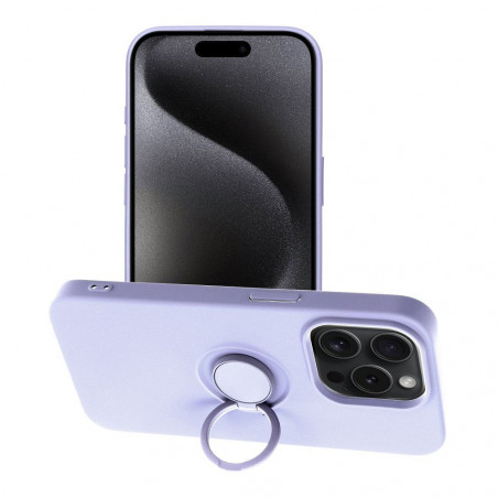 Apple iPhone 15 Pro Case Silicone ring Violet 