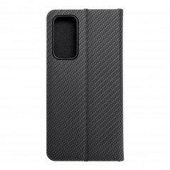 XIAOMI 12 Lite Wallet Cases LUNA Book Carbon Carbon Fibre, Elegant  Black 