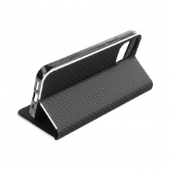 XIAOMI 12 Lite Wallet Cases LUNA Book Carbon Carbon Fibre, Elegant  Black 