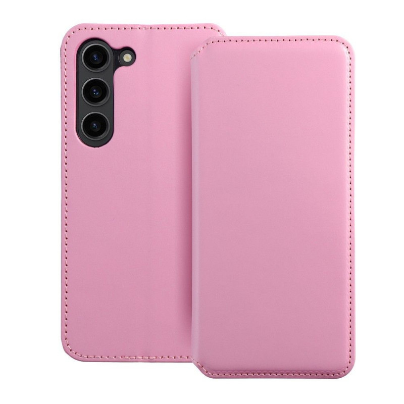 Samsung Galaxy S23 5G Wallet Cases Dual Pocket book Light pink 