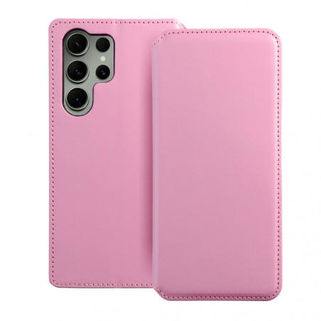 Samsung Galaxy S23 Ultra 5G Wallet Cases Dual Pocket book Light pink 