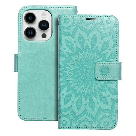 Apple iPhone 14 Pro Wallet Cases MEZZO Book Mandala  Green 