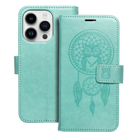 Apple iPhone 14 Pro Wallet Cases MEZZO Book Dreamcatcher  Green 