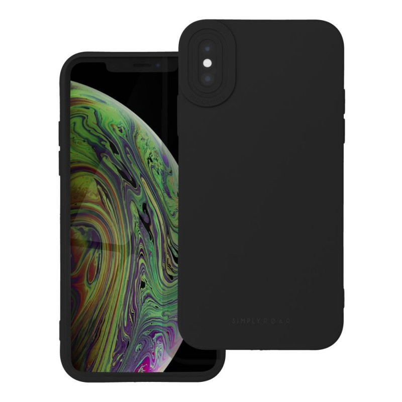 Apple iPhone XS Case Roar Luna Monochrome, Stylish, An aesthetic accessory  Black 