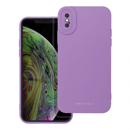 Apple iPhone XS Case Roar Luna Monochrome, Stylish, An aesthetic accessory  Violet 