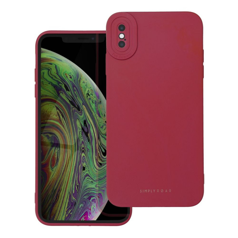 Apple iPhone XS Case Roar Luna Monochrome, Stylish, An aesthetic accessory  Red 