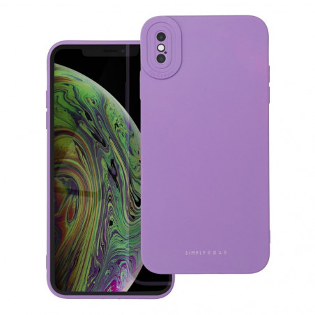 Apple iPhone X Case Roar Luna Monochrome, Stylish, An aesthetic accessory  Violet