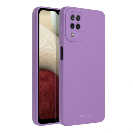 Samsung Galaxy A12 Case Roar Luna Monochrome, Stylish, An aesthetic accessory  Violet 