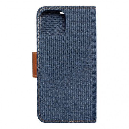 Apple iPhone 15 Wallet Cases CANVAS Book Navy blue