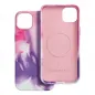 Apple iPhone 15 Plus Case Leather Mag Cover Elegant  MagSAFE  Purple splash 