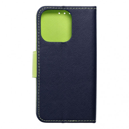 Apple iPhone 15 Pro Wallet Cases Fancy Book Navy / Lime