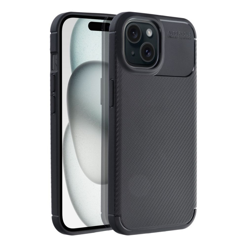 Apple iPhone 15 Case Carbon premium Elegant  Black 