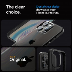 Apple iPhone 15 Pro Max Case Spigen Ultra Hybrid Crystal clear  Matte black 