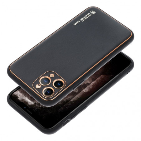 Apple iPhone 15 Pro Case Leather Black 