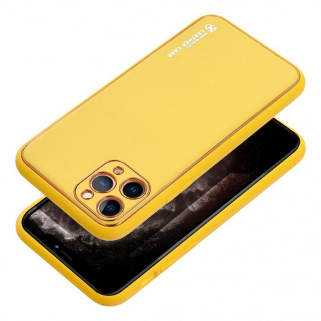 Apple iPhone 15 Case Leather Yellow