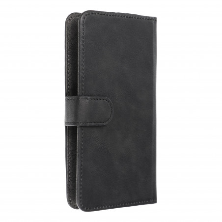 Samsung Galaxy S21 5G Univerzálne puzdro, Wallet Cases COMMON book Elegant, Soft lining inside  Black 