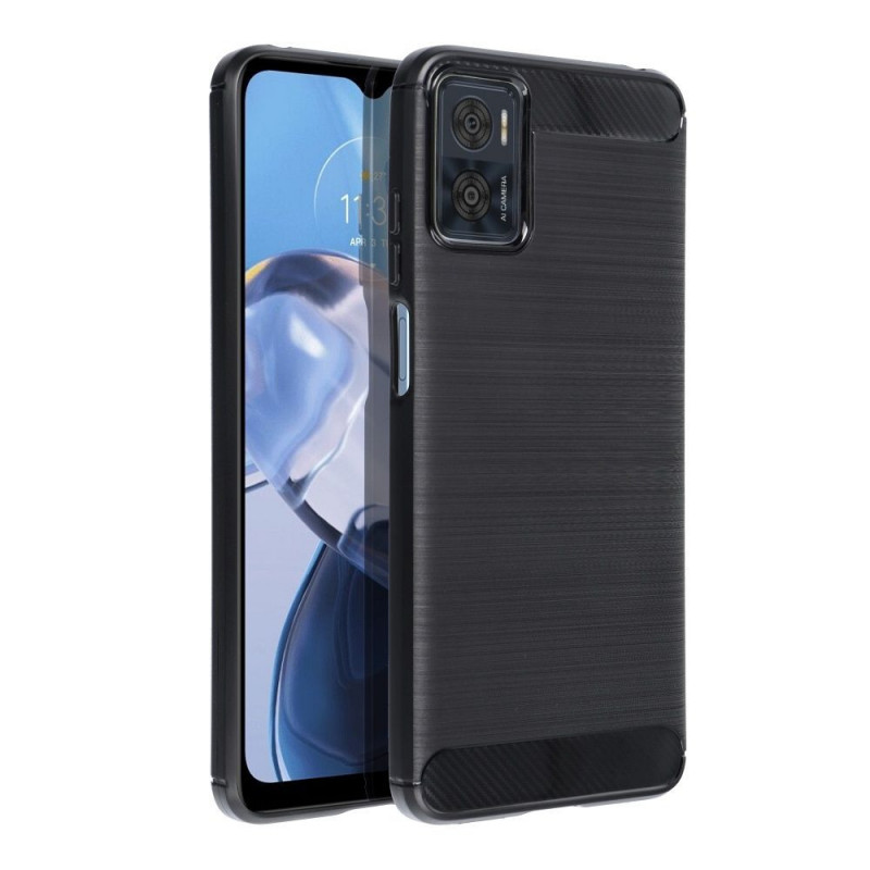 Motorola Moto E22 Case Carbon Elegant  Black 