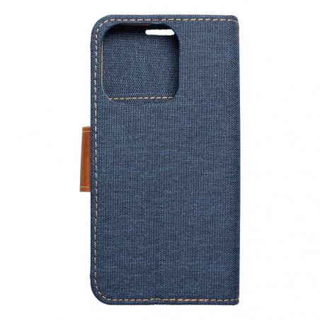 Apple iPhone 15 Pro Wallet Cases CANVAS Book Navy blue