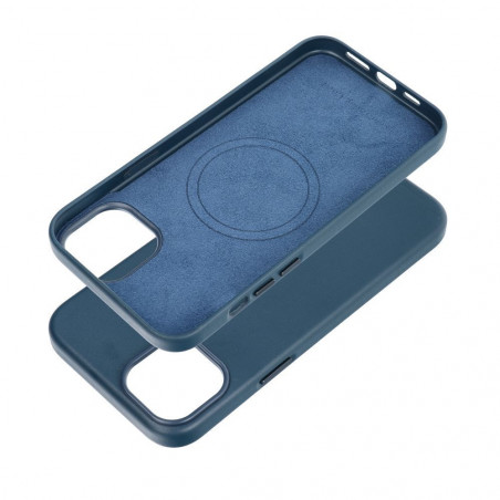 Apple iPhone 15 Plus Case Leather Mag Cover Elegant  MagSAFE  Indigo blue