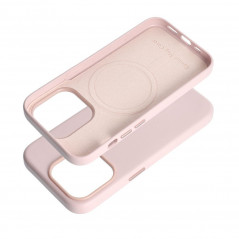 Apple iPhone 15 Pro Case Leather Mag Cover Elegant  MagSAFE  Sand pink 