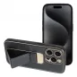 Apple iPhone 15 Pro Case LEATHER Case Kickstand Black 