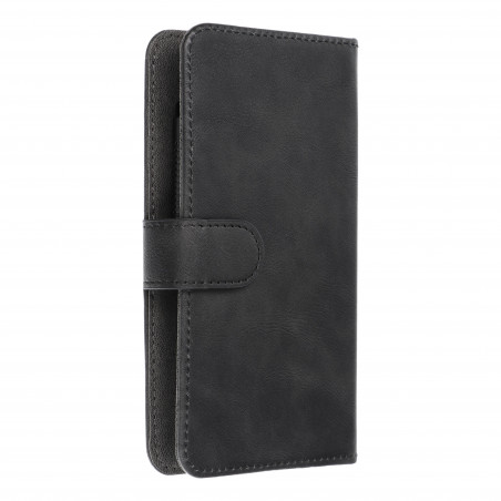 Apple iPhone 12 Univerzálne puzdro, Wallet Cases COMMON book Elegant, Soft lining inside  Black 