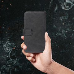 Apple iPhone 12 Univerzálne puzdro, Wallet Cases COMMON book Elegant, Soft lining inside  Black 