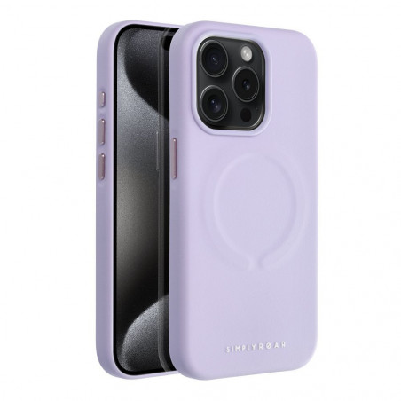 Apple iPhone 15 Pro Case Roar Leather Mag Elegant  MagSAFE  Purple