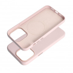 Apple iPhone 15 Pro Max Case Leather Mag Cover Elegant  MagSAFE  Sand pink 