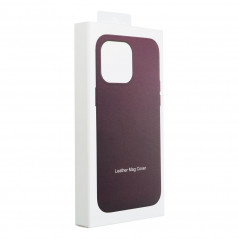 Apple iPhone 15 Plus Case Leather Mag Cover Elegant  MagSAFE  Dark violet 