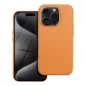 Apple iPhone 15 Pro Case Leather Mag Cover Elegant  MagSAFE  Orange 