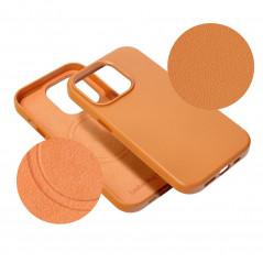 Apple iPhone 15 Pro Case Leather Mag Cover Elegant  MagSAFE  Orange 