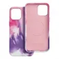 Apple iPhone 15 Pro Max Case Leather Mag Cover Elegant  MagSAFE  Purple splash 