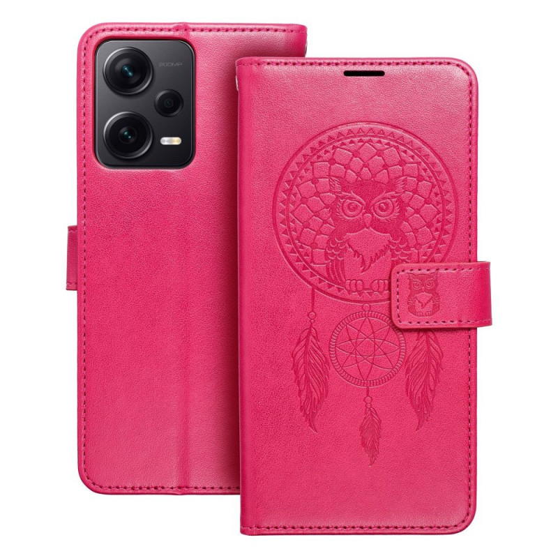 XIAOMI Redmi Note 12 5G Wallet Cases MEZZO Book Dreamcatcher  Magenta 